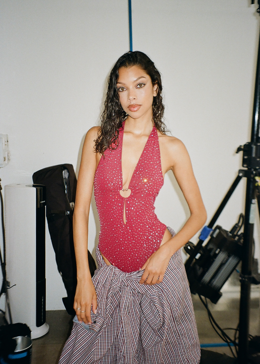 Maggie Deep Piercing Bodysuit Bordeaux