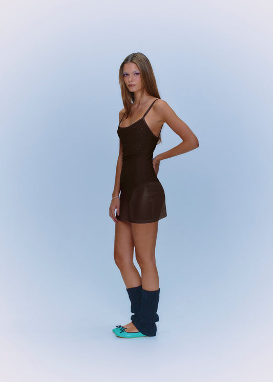 Mini Thong Dress Brown