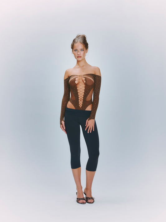 Long Sleeved Tinkerbell Bodysuit Chestnut