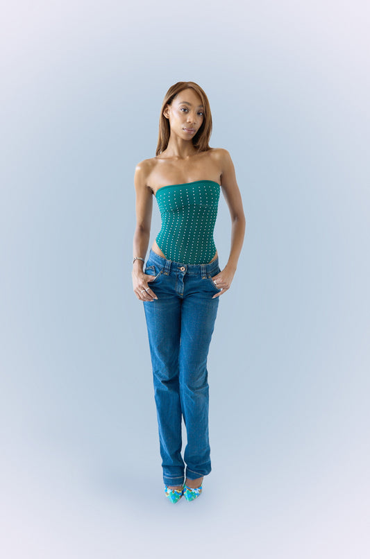 Mila Tube Bodysuit Emerald Green